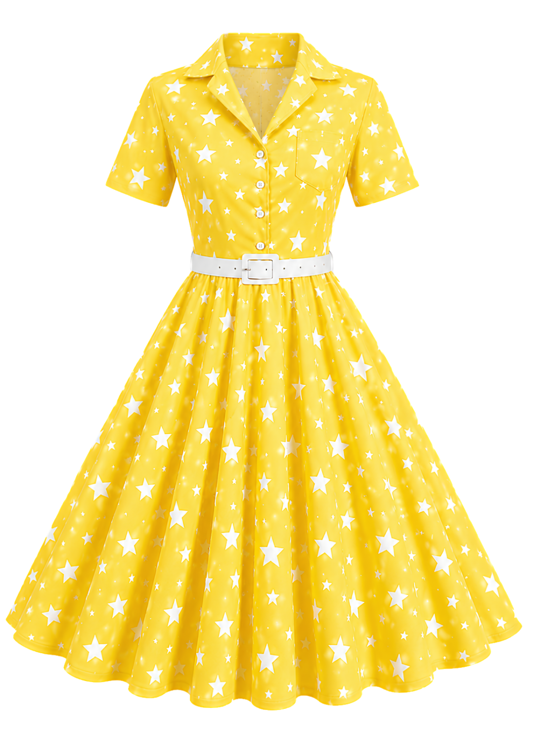 Star Seashell Skater Dress — Nautical Blue Shell Print Women's Skater Dress