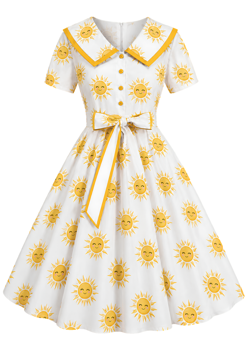 Star Seashell Skater Dress — Nautical Blue Shell Print Women's Skater Dress