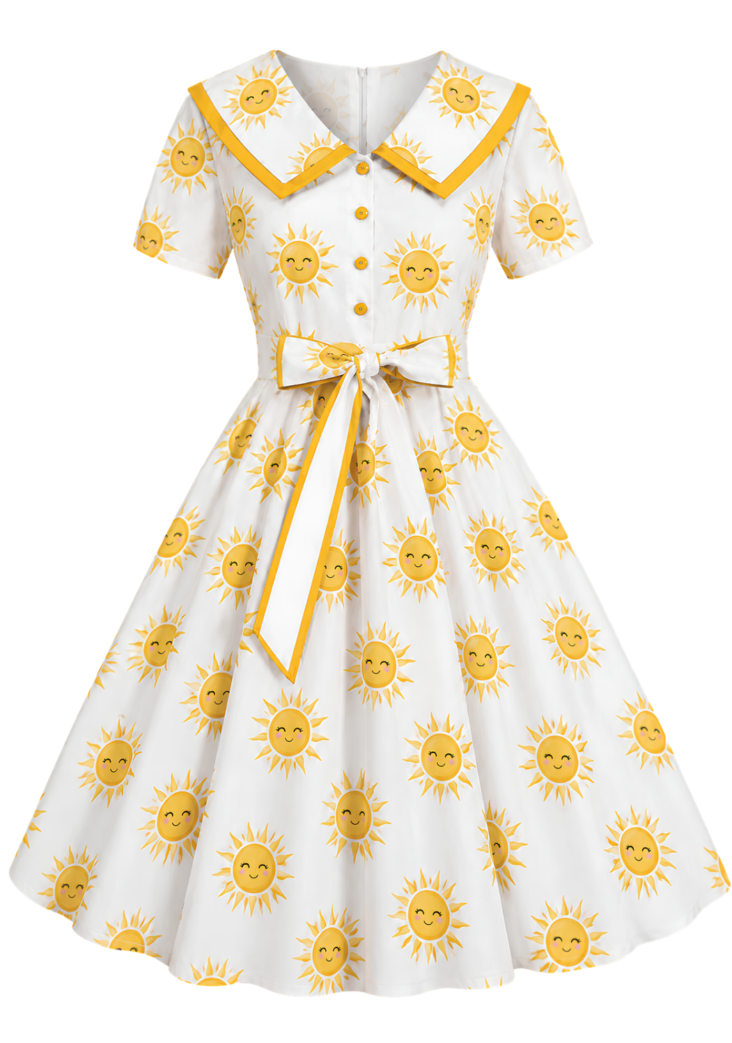 Star Seashell Skater Dress — Nautical Blue Shell Print Women's Skater Dress