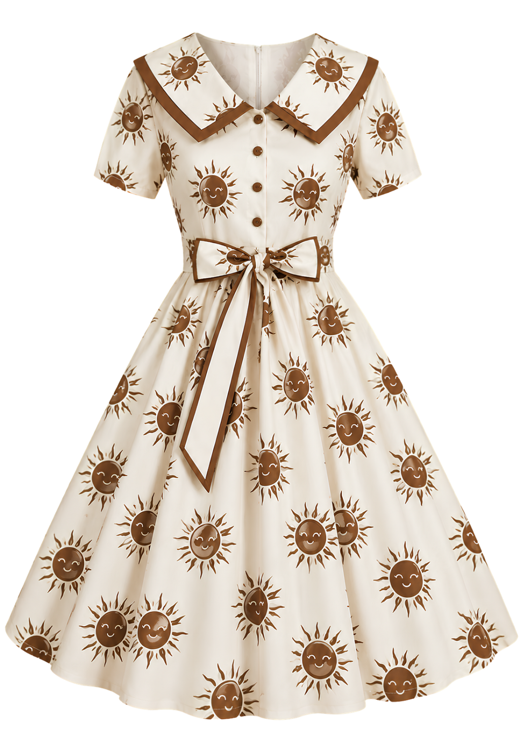 Star Seashell Skater Dress — Nautical Blue Shell Print Women's Skater Dress