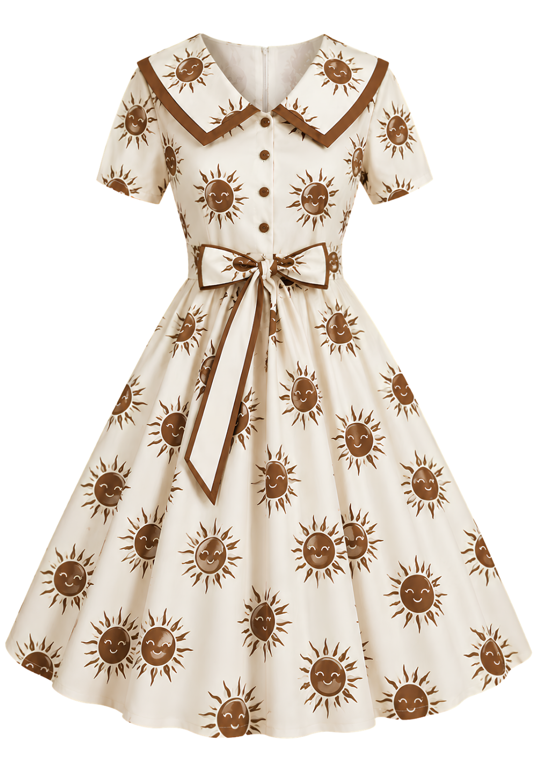 Star Seashell Skater Dress — Nautical Blue Shell Print Women's Skater Dress