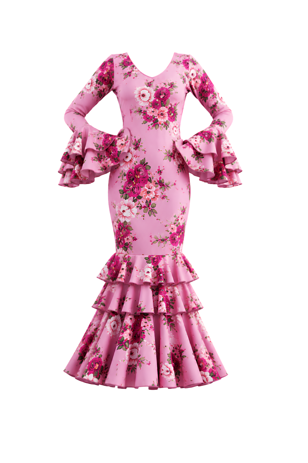 Floral Flamenco Racerback Dress - Yellow Rose Ruffle Bodycon
