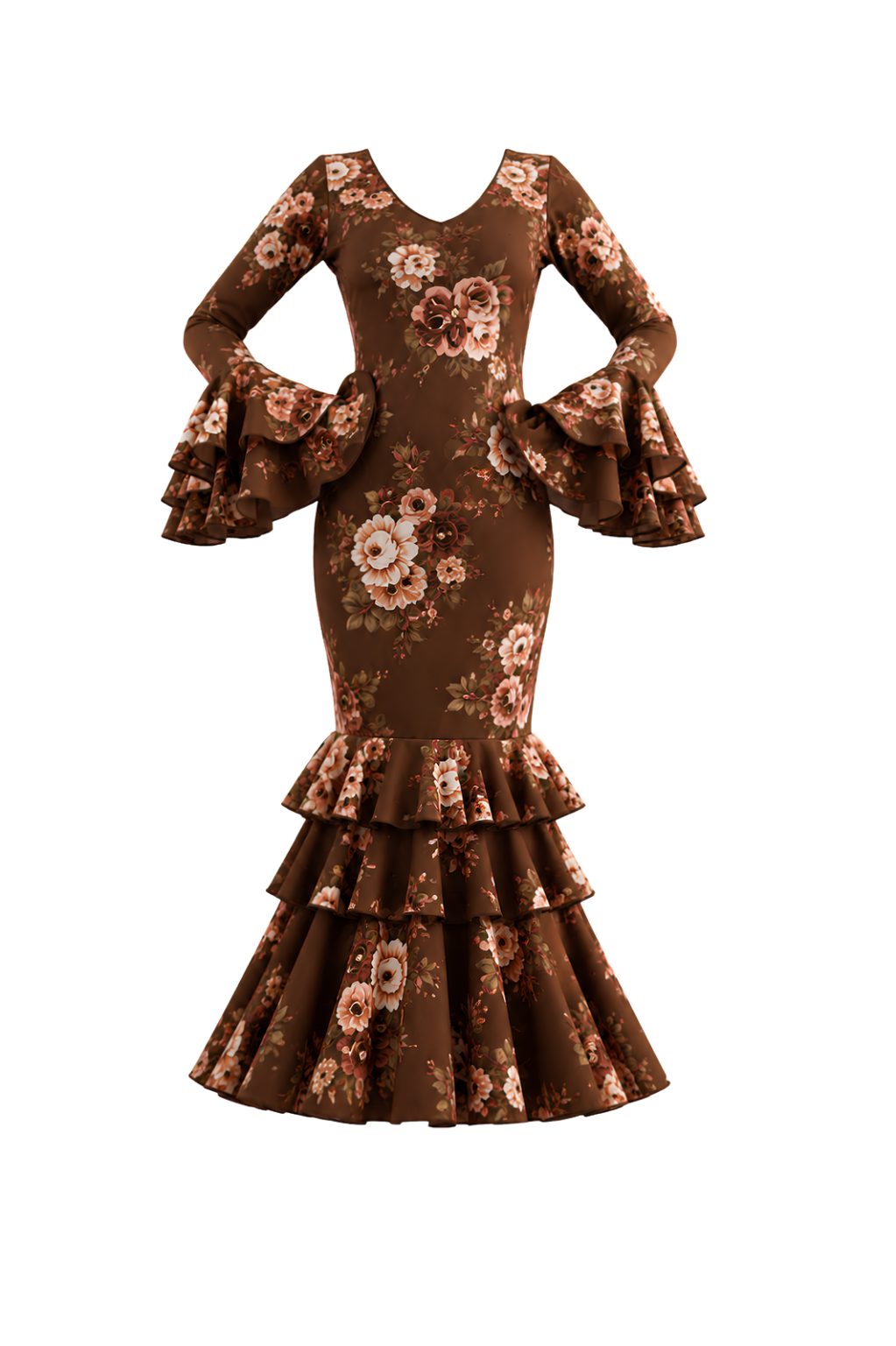 Floral Flamenco Racerback Dress - Yellow Rose Ruffle Bodycon