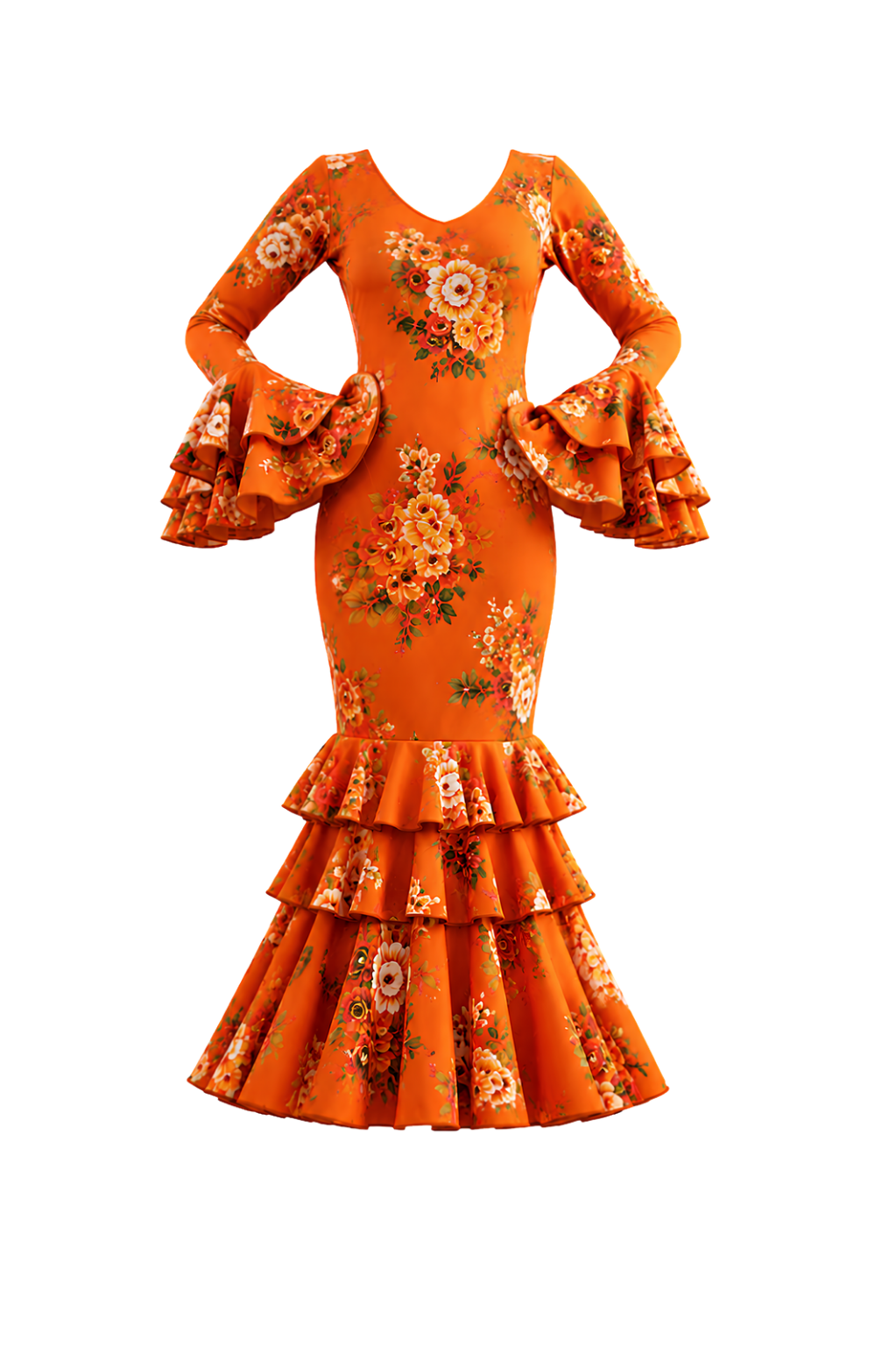 Floral Flamenco Racerback Dress - Yellow Rose Ruffle Bodycon