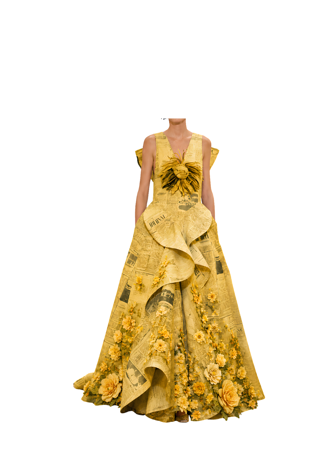 Floral Flamenco Racerback Dress - Yellow Rose Ruffle Bodycon