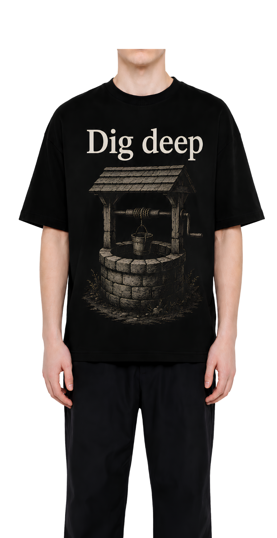 T-Shirt — "Dig Deep" Well Graphic Tee
