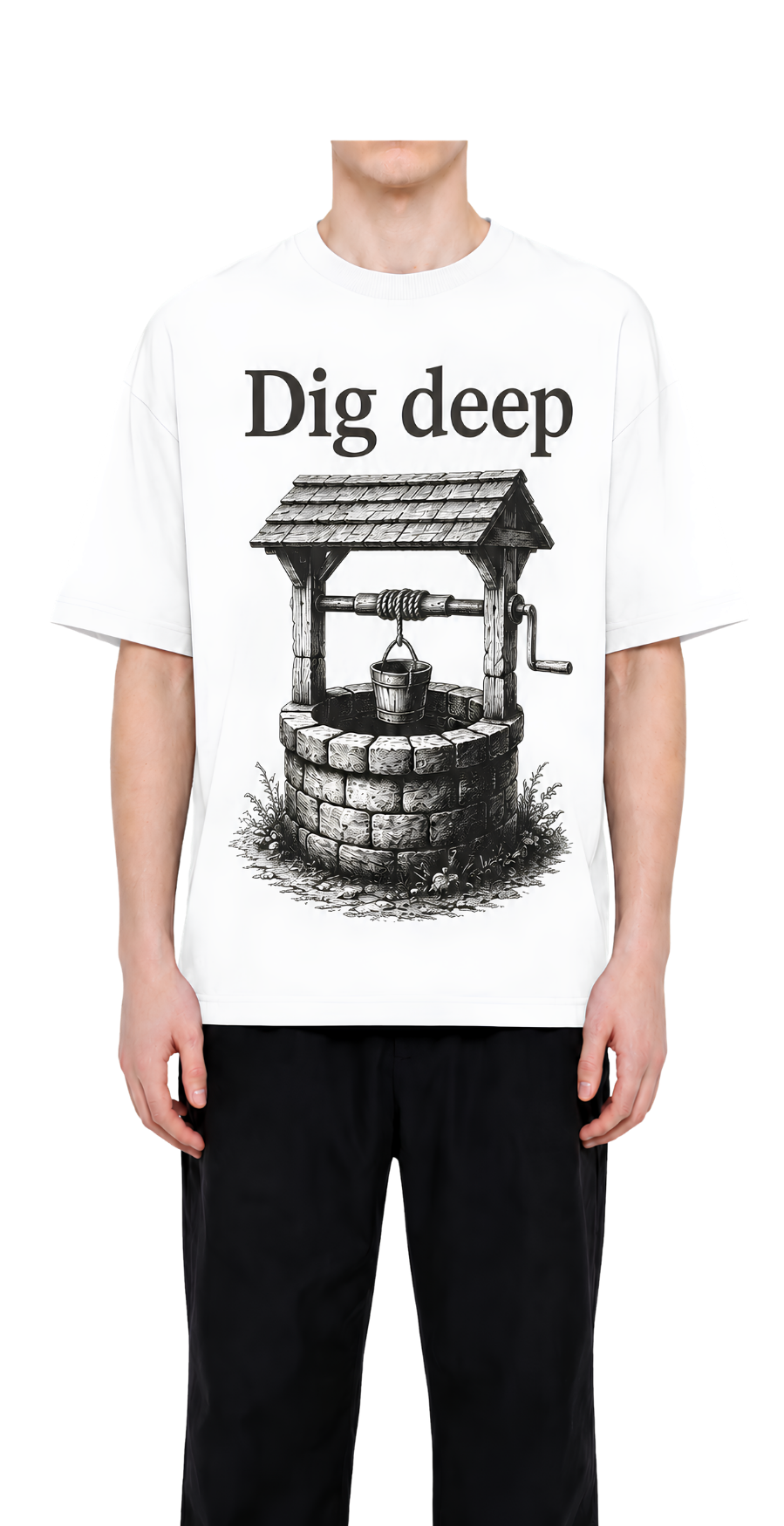 T-Shirt — "Dig Deep" Well Graphic Tee