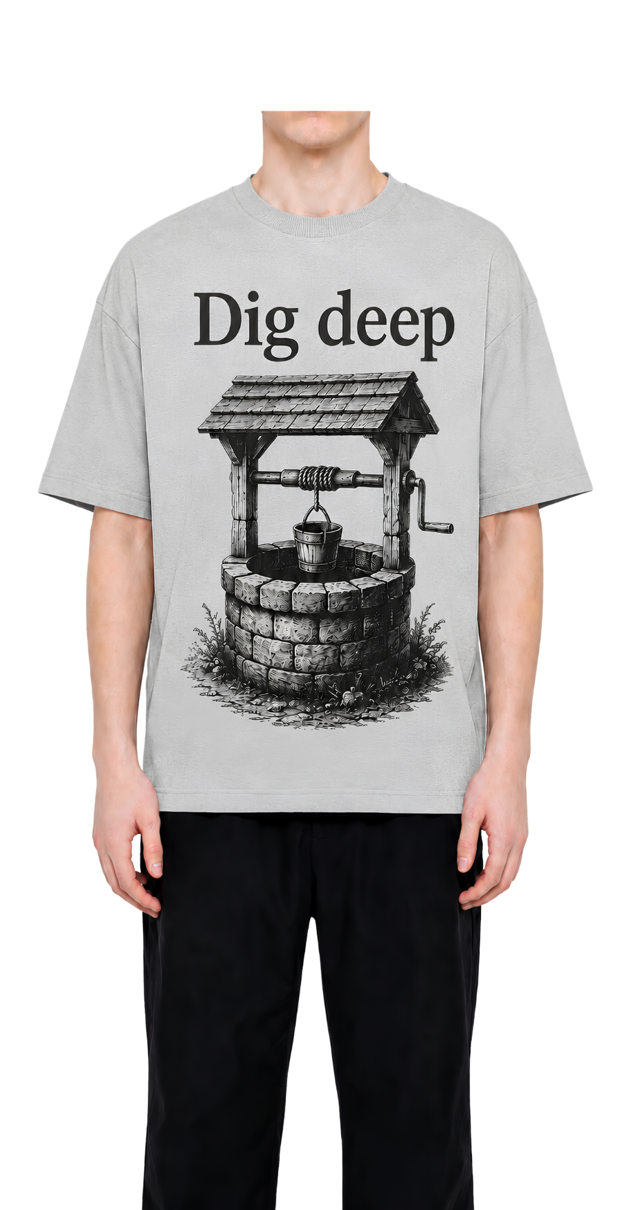 T-Shirt — "Dig Deep" Well Graphic Tee