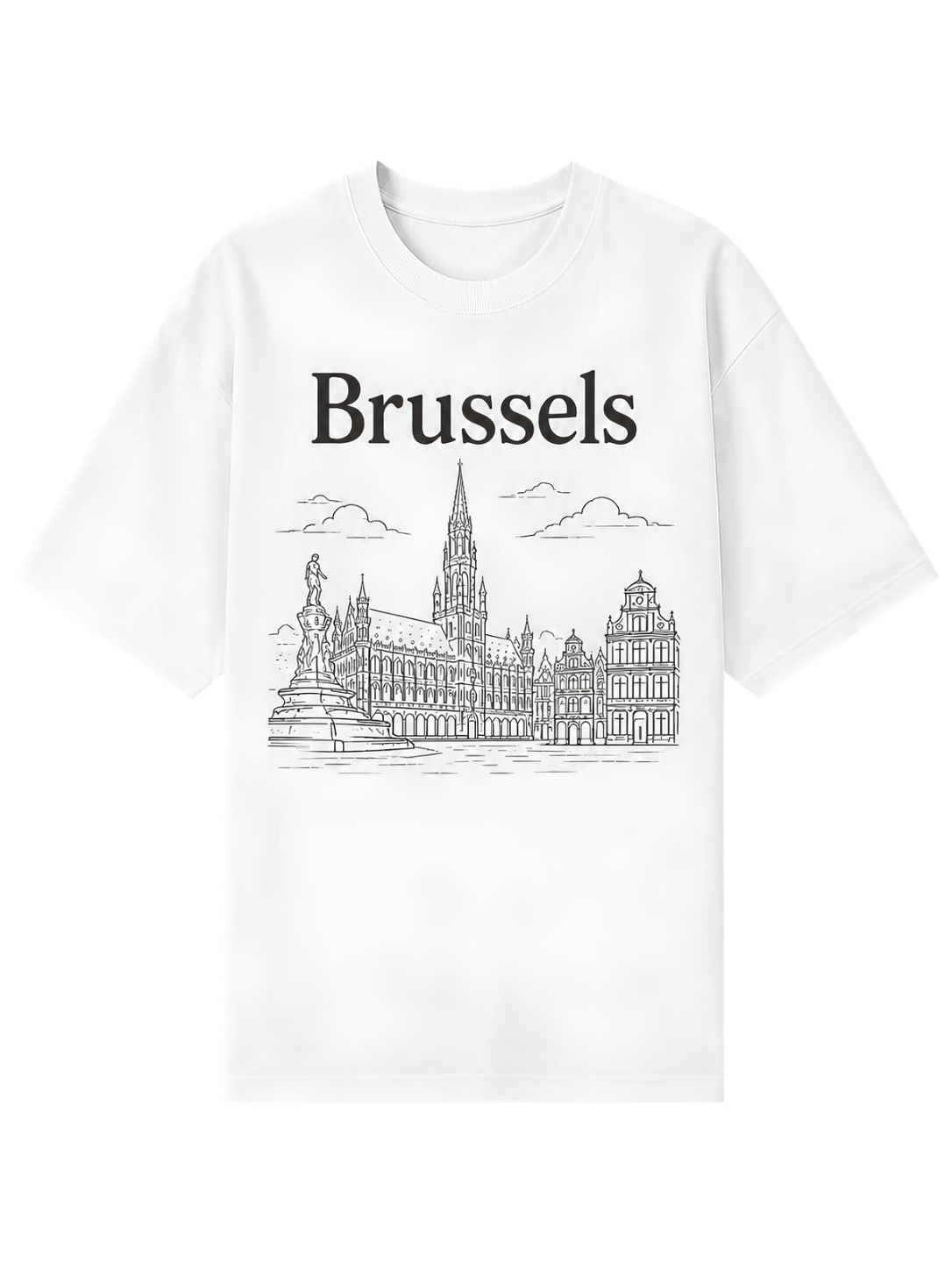 Brussels Skyline Tee — Cityscape Graphic T-Shirt