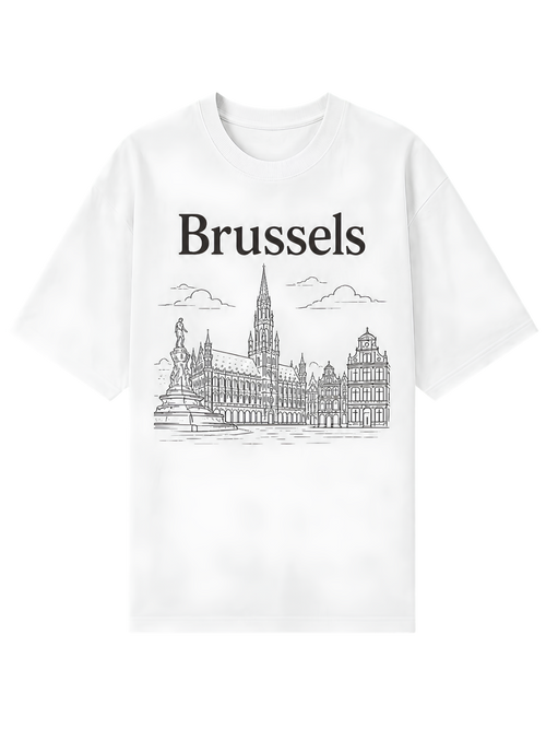 Brussels Skyline Tee — Cityscape Graphic T-Shirt