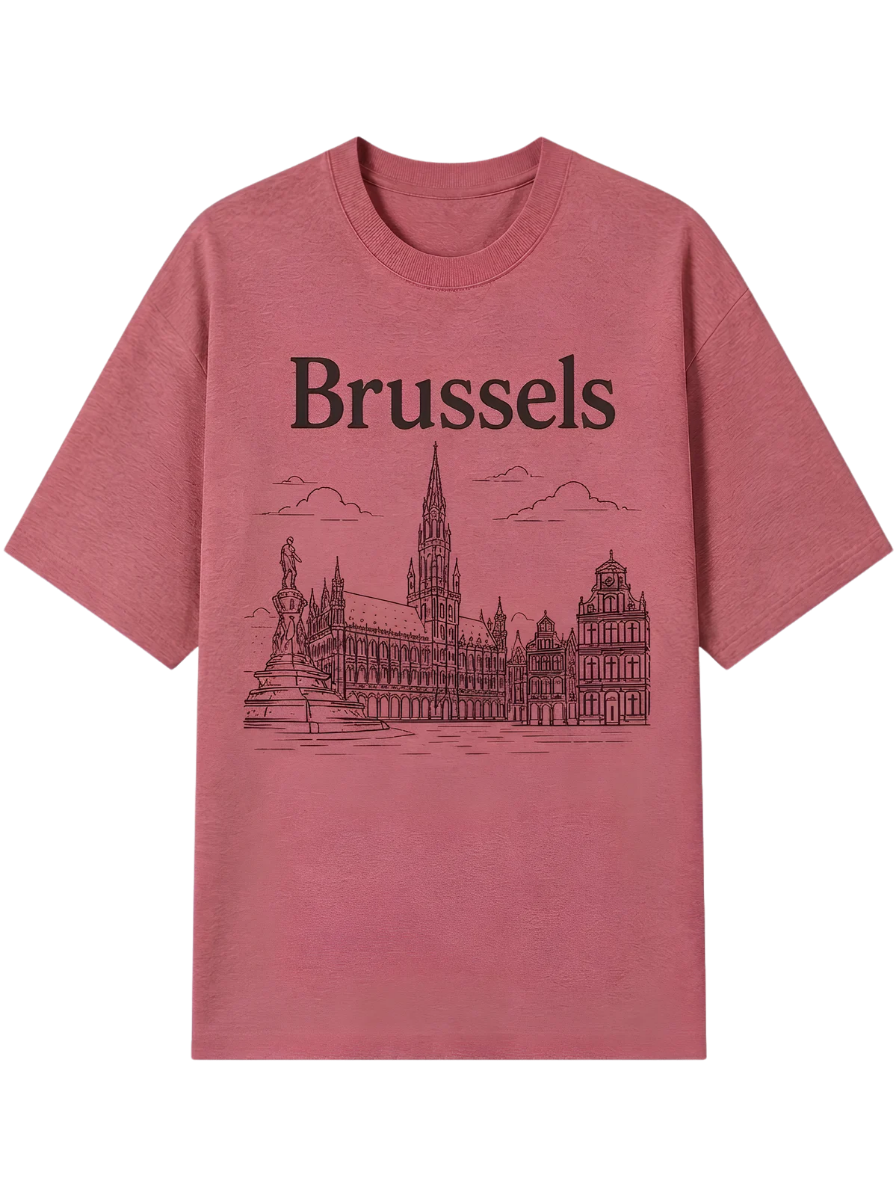 Brussels Skyline Tee — Cityscape Graphic T-Shirt