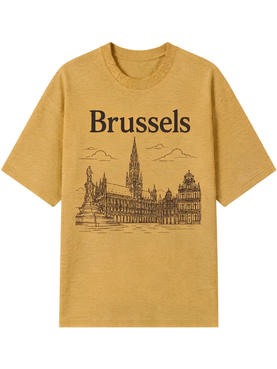 Brussels Skyline Tee — Cityscape Graphic T-Shirt