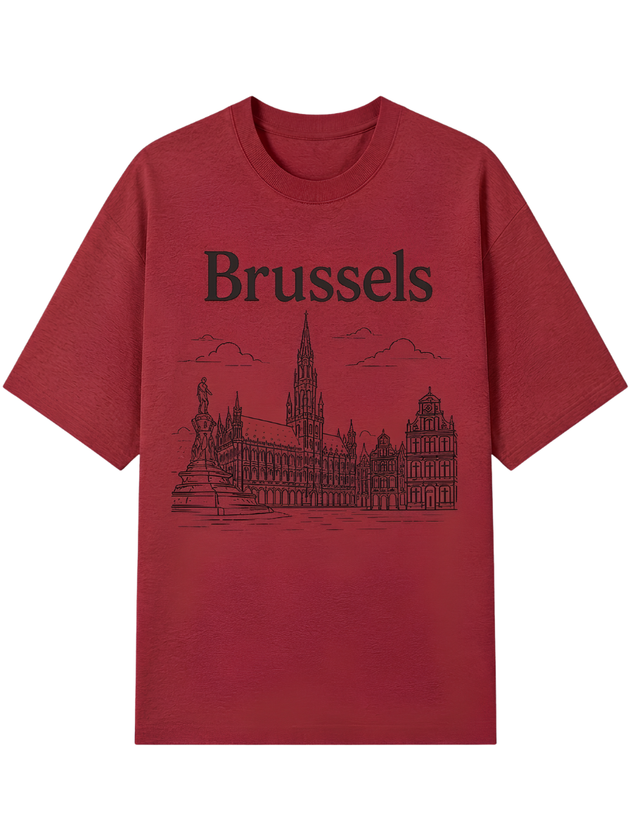 Brussels Skyline Tee — Cityscape Graphic T-Shirt