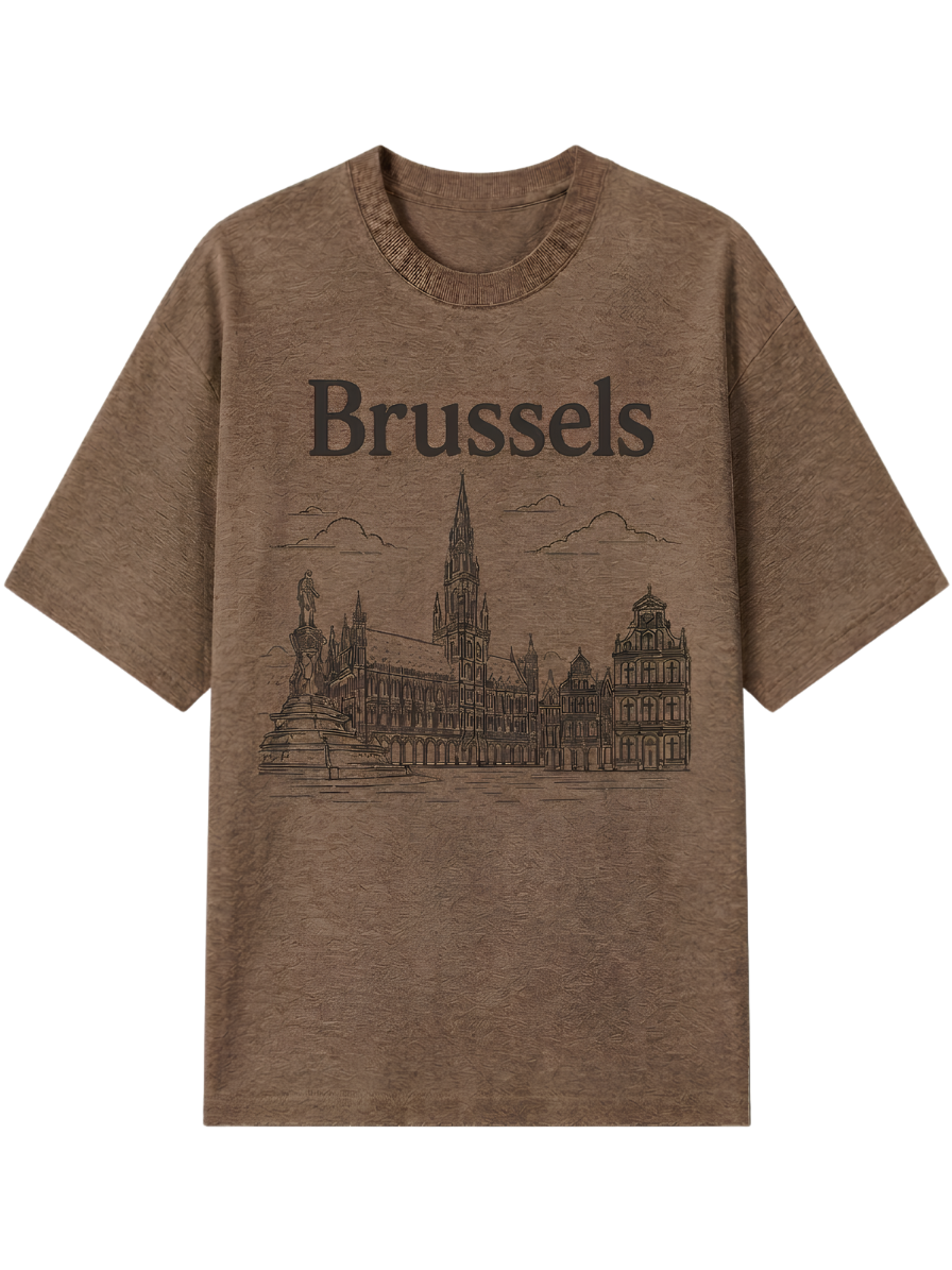 Brussels Skyline Tee — Cityscape Graphic T-Shirt