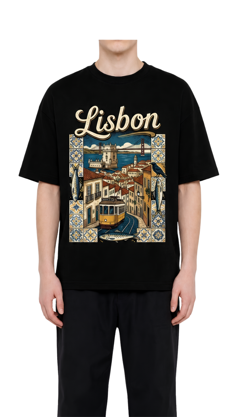 Lisbon Vintage Travel Jersey — Mens Sports Tee