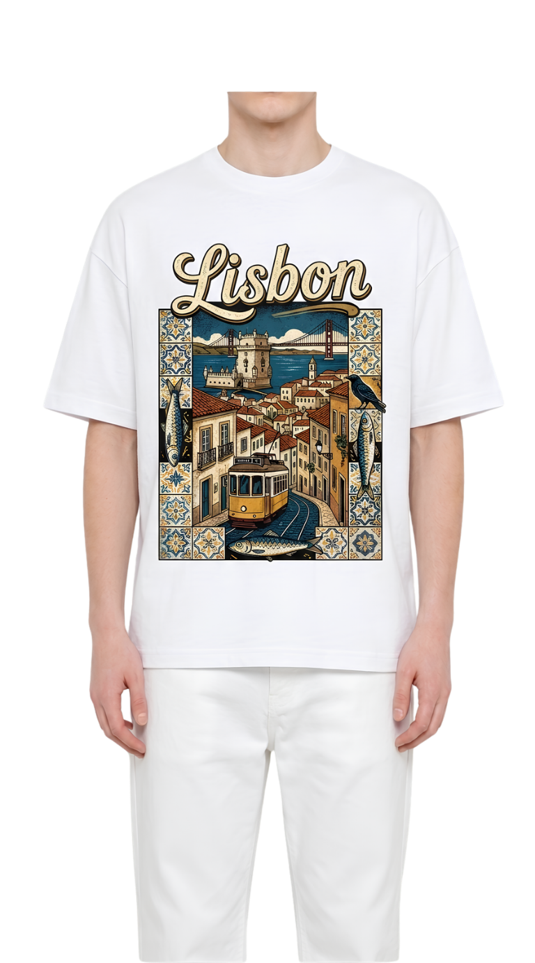 Lisbon Vintage Travel Jersey — Mens Sports Tee