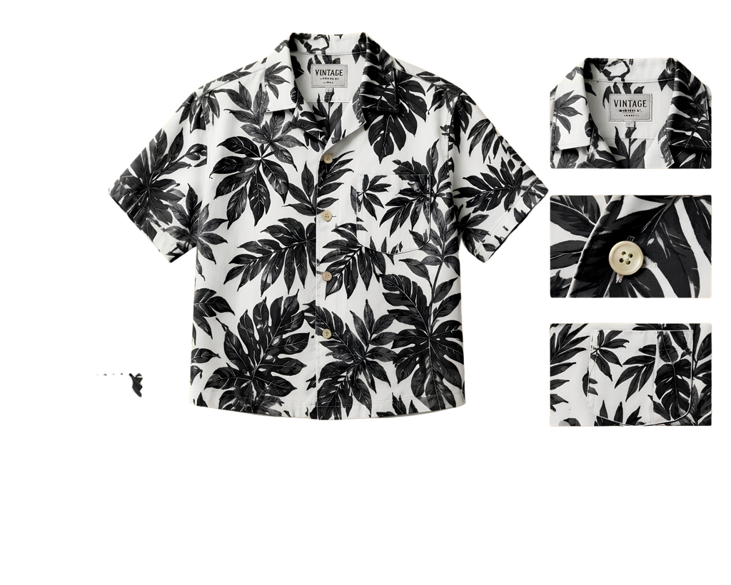 Tropical Hawaiian Shirt Photo Puzzle — Vintage Palm Leaf Jigsaw (110–1014 pcs)