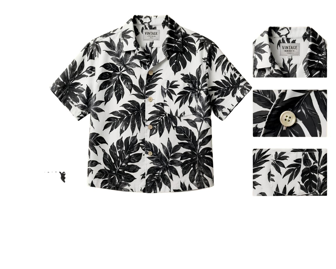 Tropical Hawaiian Shirt Photo Puzzle — Vintage Palm Leaf Jigsaw (110–1014 pcs)