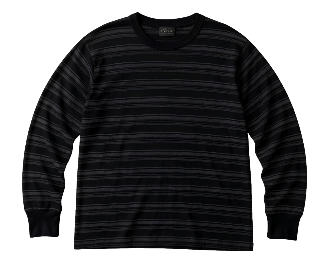 Long Sleeve T-Shirt — Retro Striped Sweater Print