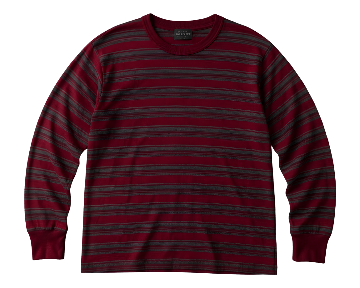 Long Sleeve T-Shirt — Retro Striped Sweater Print