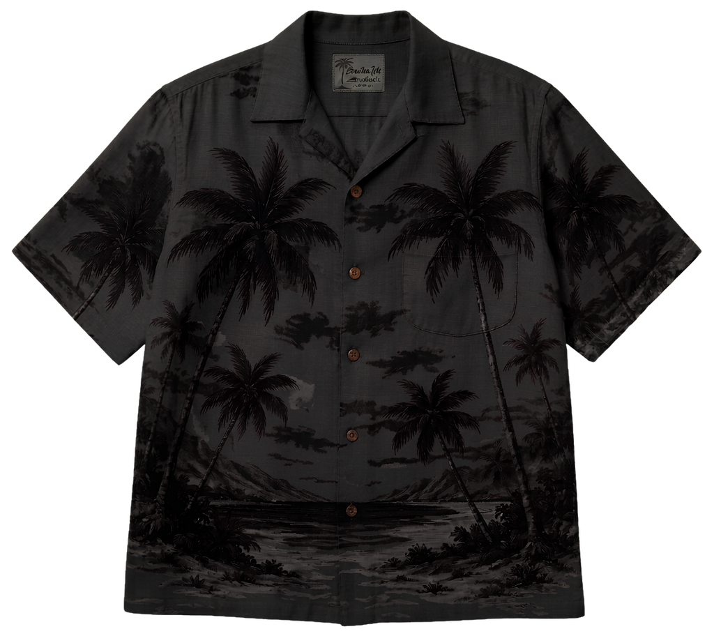 Vintage Palm Beach Tee — Retro Hawaiian Shirt Print