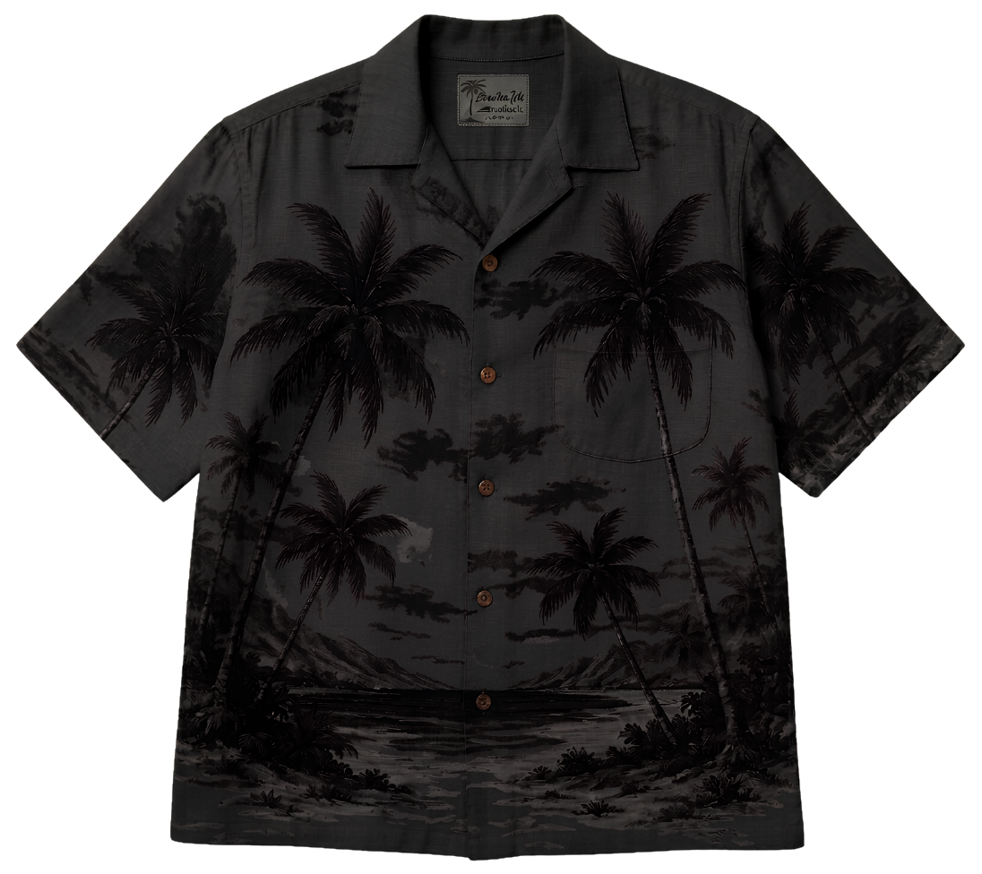 Vintage Palm Beach Tee — Retro Hawaiian Shirt Print