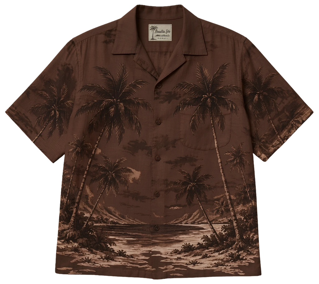 Vintage Palm Beach Tee — Retro Hawaiian Shirt Print
