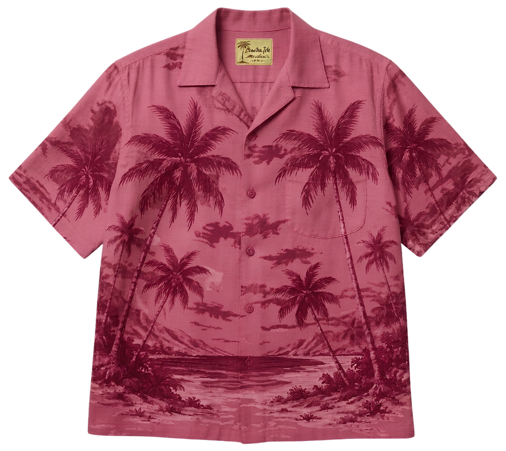 Vintage Palm Beach Tee — Retro Hawaiian Shirt Print