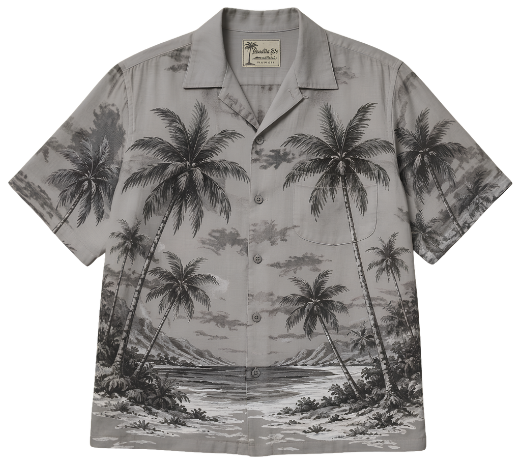 Vintage Palm Beach Tee — Retro Hawaiian Shirt Print