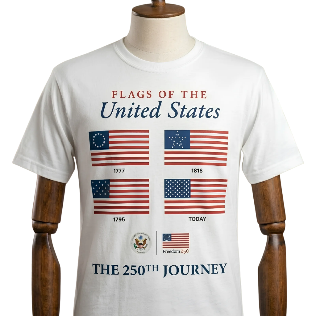 Graphics Color Check American Flag Graphic T-Shirt — Vintage USA Journey Design – MaobisStores