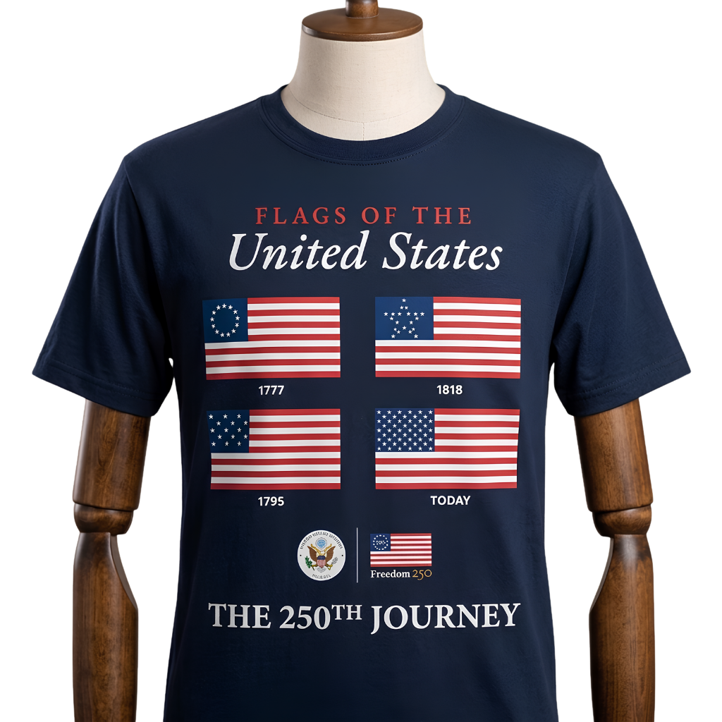 American Flag Graphic T-Shirt — Vintage USA Journey Design