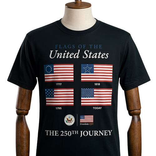 American Flag Graphic T-Shirt — Vintage USA Journey Design