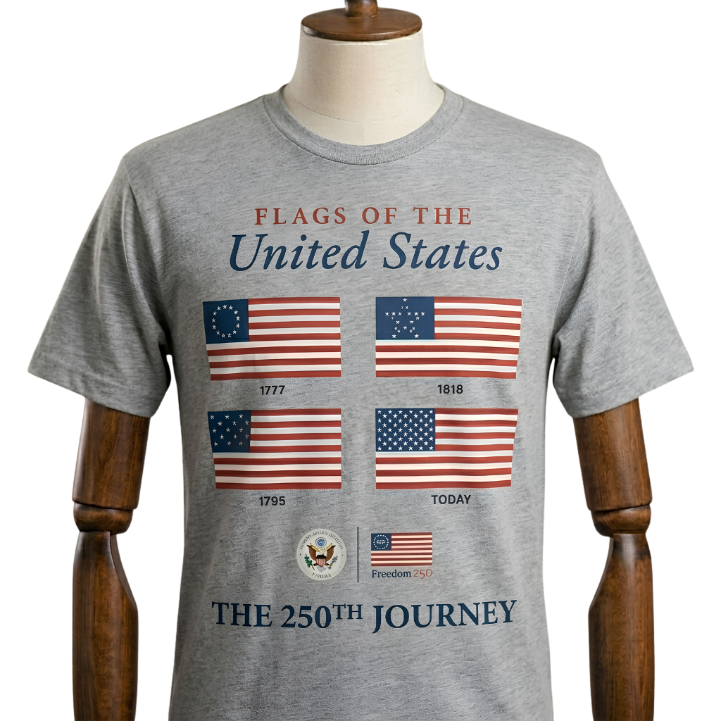 American Flag Graphic T-Shirt — Vintage USA Journey Design