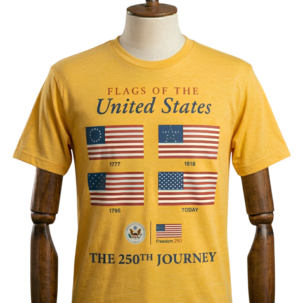 American Flag Graphic T-Shirt — Vintage USA Journey Design