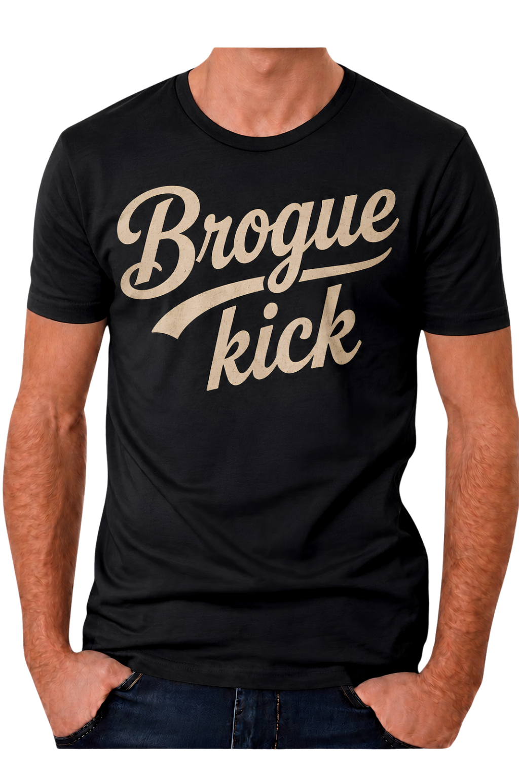 Brogue Kick T-Shirt — Vintage Script Graphic Tee for Sneaker & Music Fans