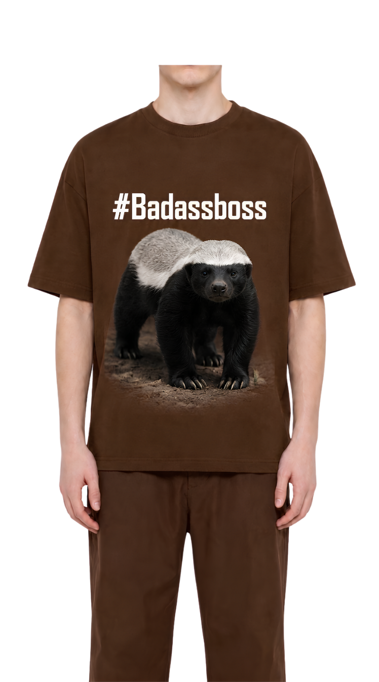 T-Shirt — Graphic 'Badasshoss' Printed Front Tee