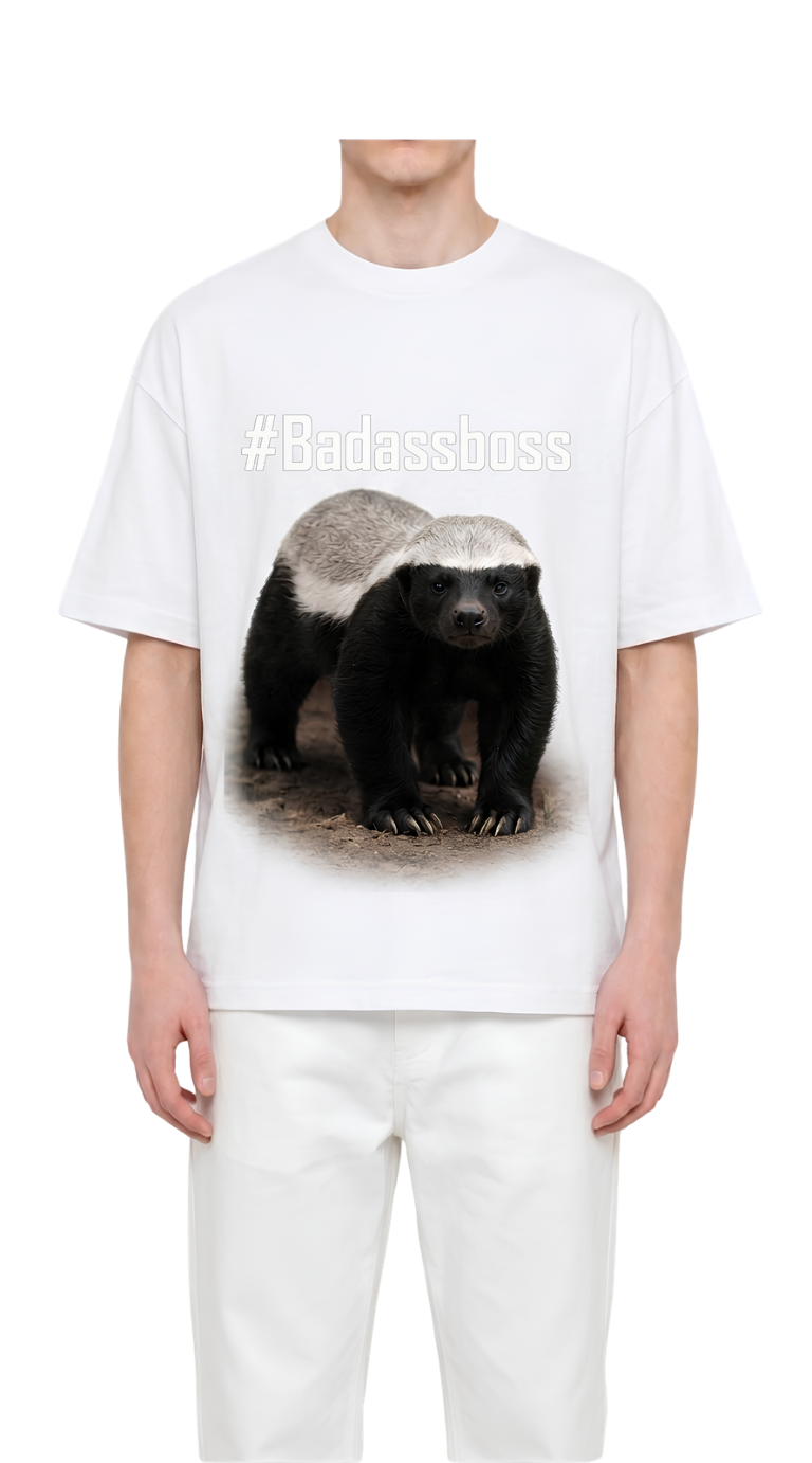 T-Shirt — Graphic 'Badasshoss' Printed Front Tee