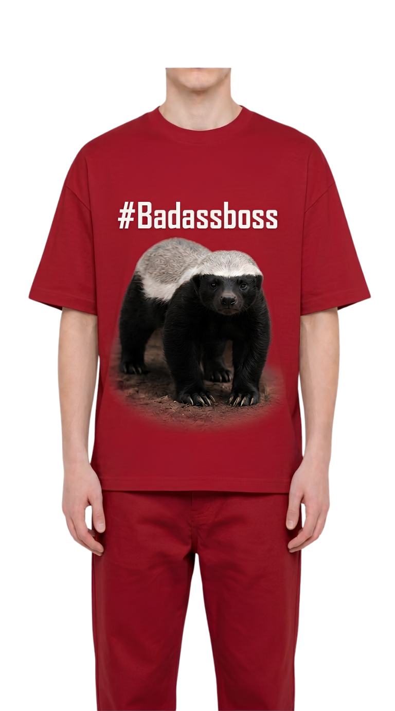 T-Shirt — Graphic 'Badasshoss' Printed Front Tee