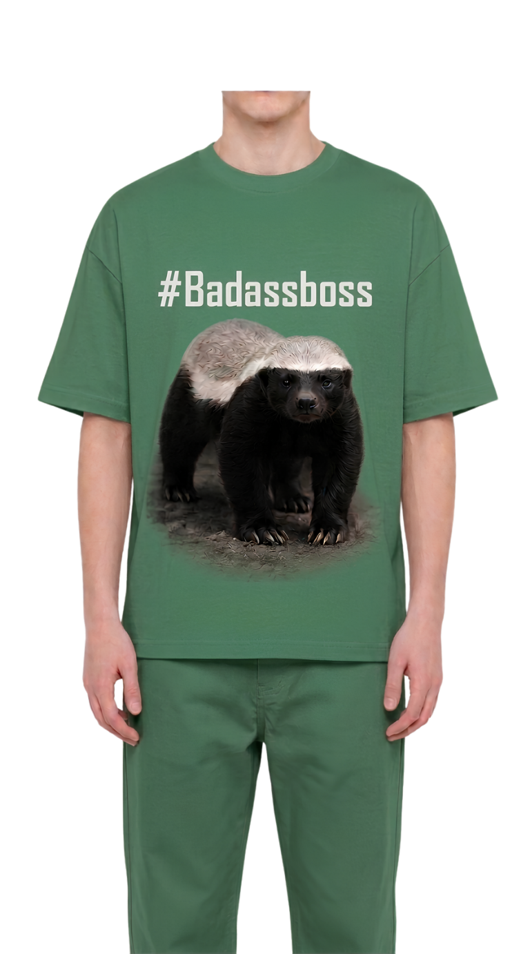 T-Shirt — Graphic 'Badasshoss' Printed Front Tee