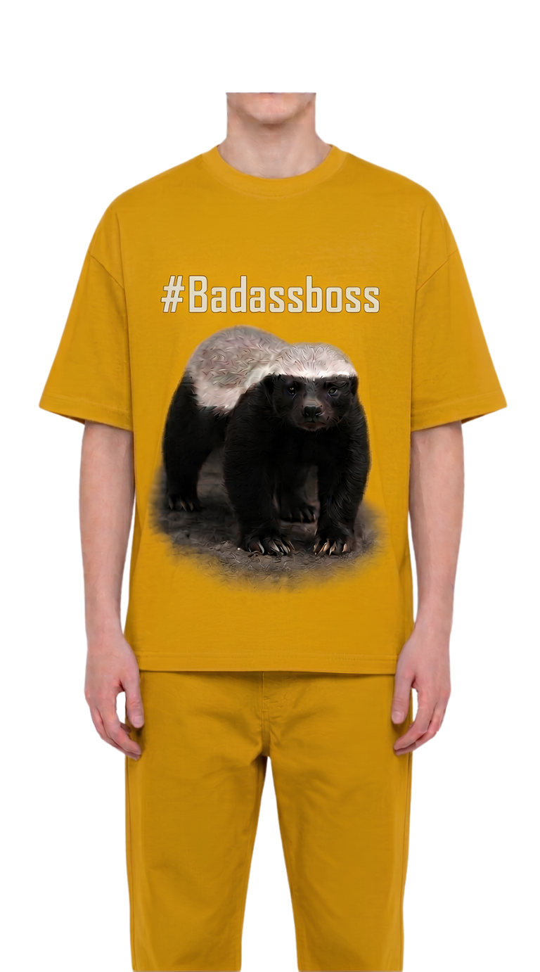 T-Shirt — Graphic 'Badasshoss' Printed Front Tee