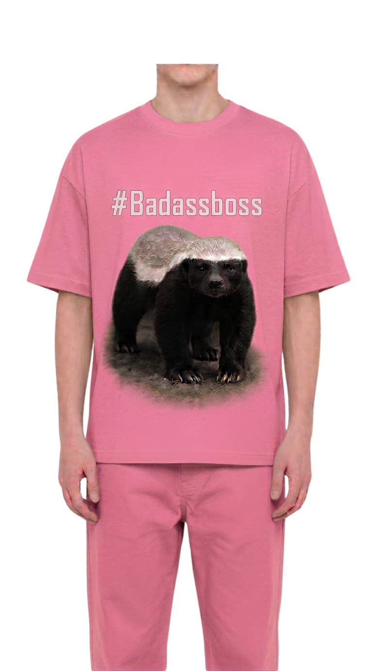 T-Shirt — Graphic 'Badasshoss' Printed Front Tee