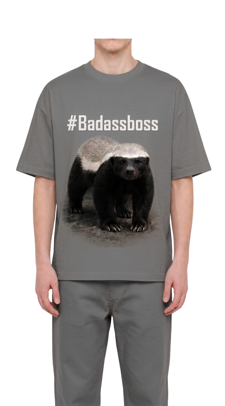 T-Shirt — Graphic 'Badasshoss' Printed Front Tee