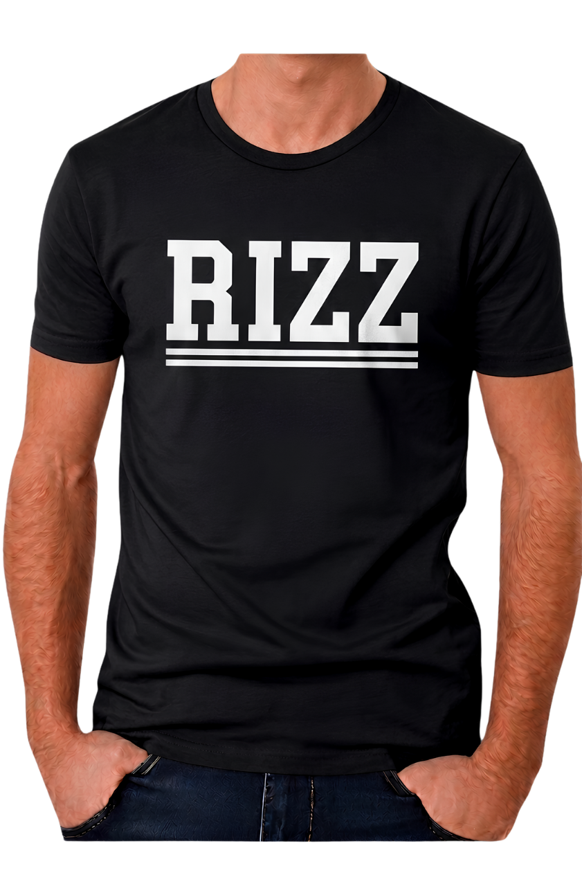 RIZZ Graphic T-Shirt — Bold Block Letter Design