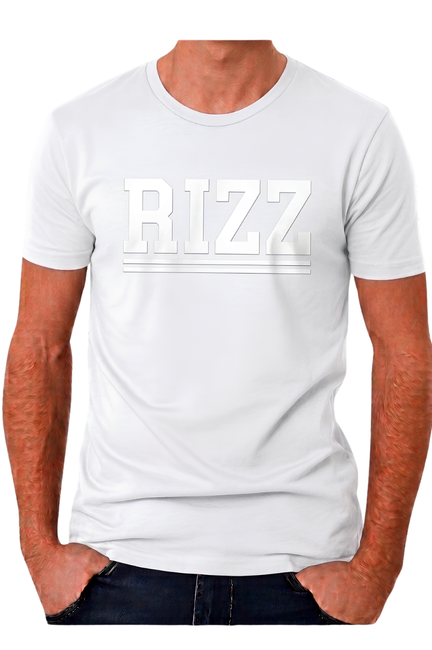 RIZZ Graphic T-Shirt — Bold Block Letter Design