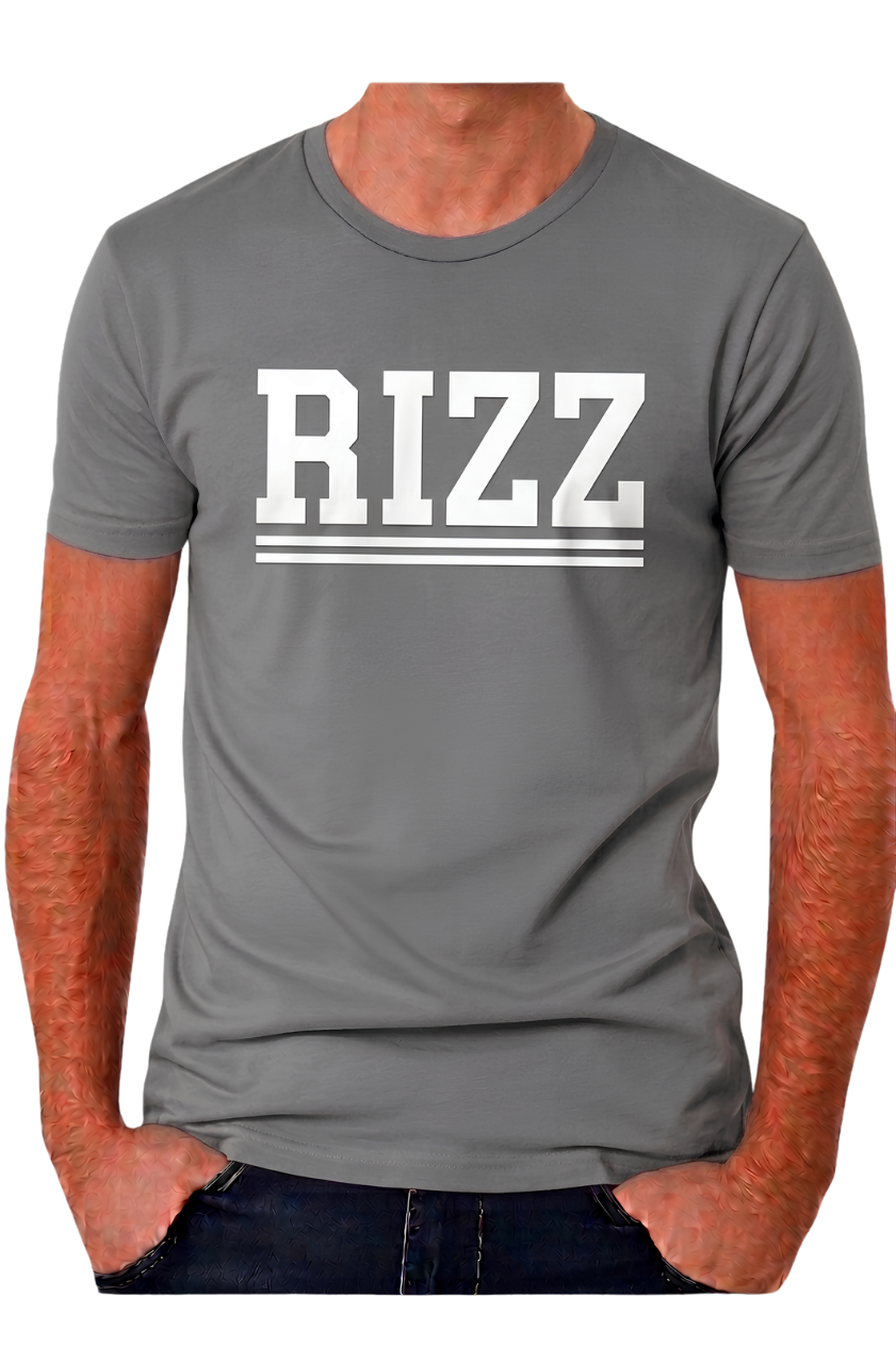 RIZZ Graphic T-Shirt — Bold Block Letter Design