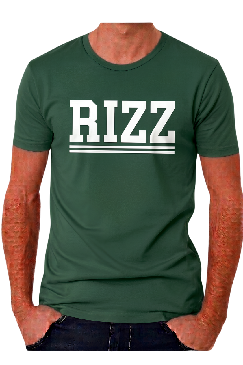 RIZZ Graphic T-Shirt — Bold Block Letter Design