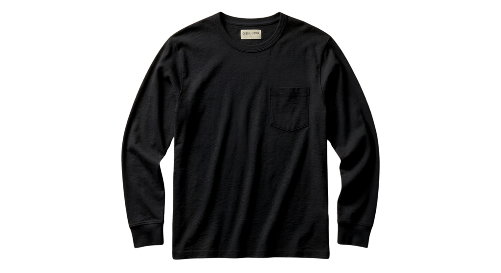 Long Sleeve T-Shirt — Minimal Center Chest Mockup Tee