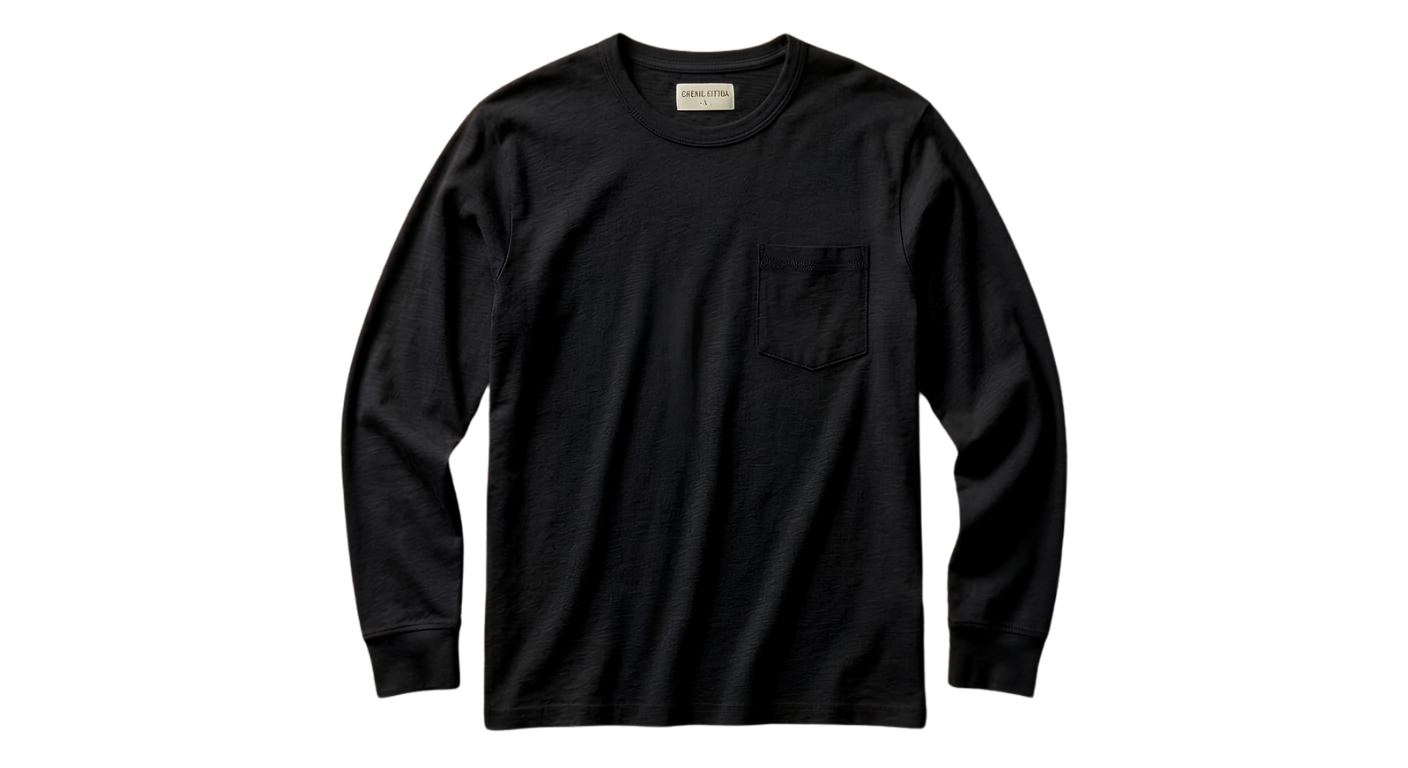 Long Sleeve T-Shirt — Minimal Center Chest Mockup Tee