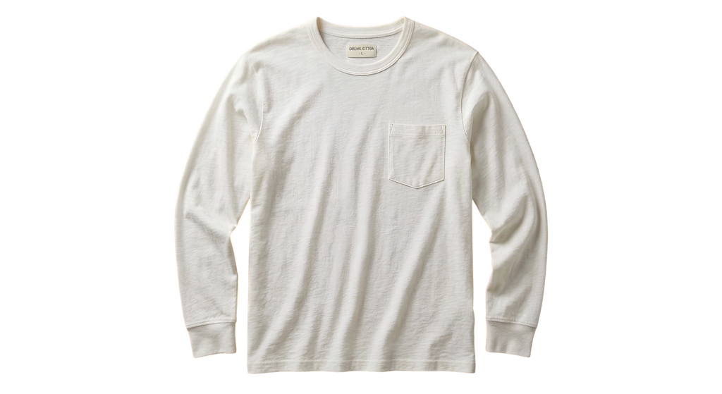 Long Sleeve T-Shirt — Minimal Center Chest Mockup Tee