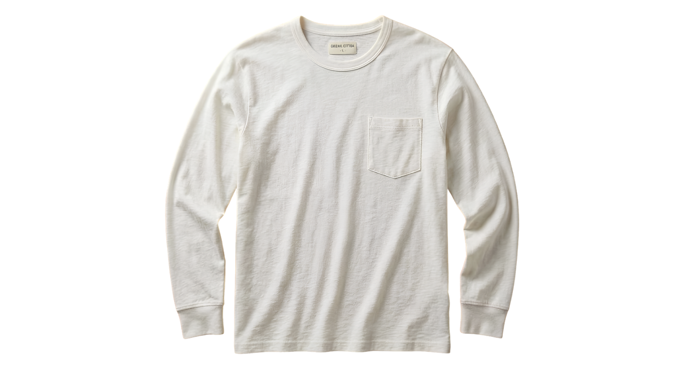 Long Sleeve T-Shirt — Minimal Center Chest Mockup Tee